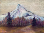 “Call of the Mountains - Mt. Hood” - Original Pastel - 21” x 18” - Museum Glass Framing