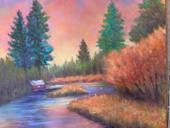 “Cabin by the River” - Original Pastel - 23” x 18” - Museum Glass Framing